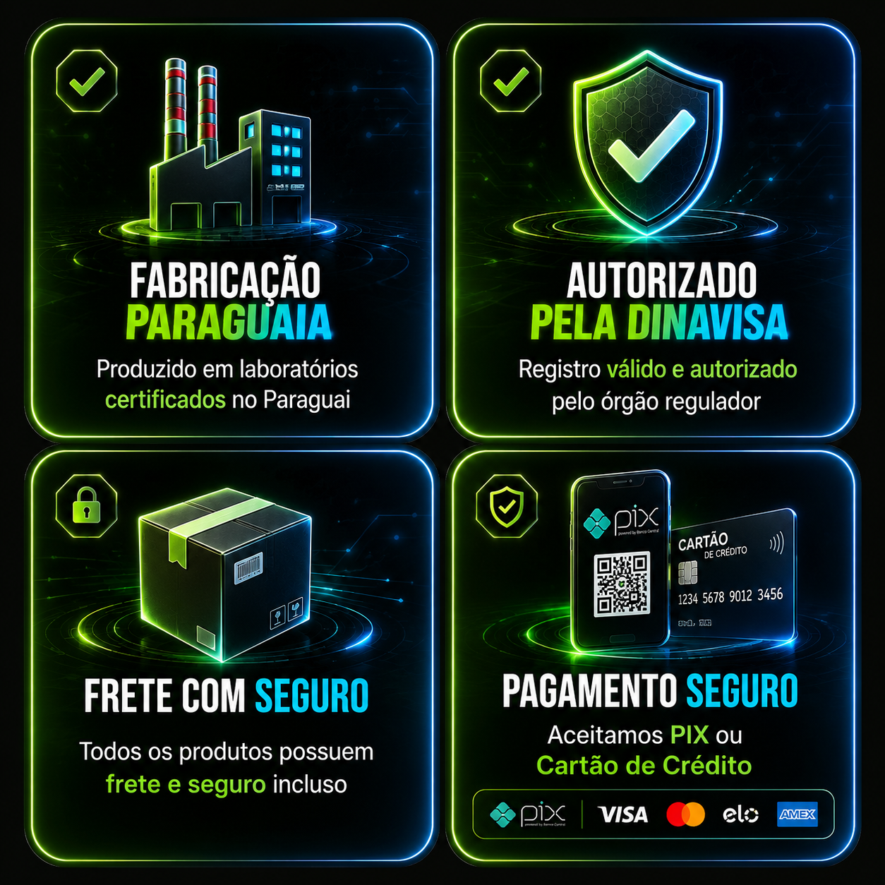 Fabricação Paraguaia, Autorizado pela Dinavisa, Frete com Seguro e Pagamento Seguro via PIX
